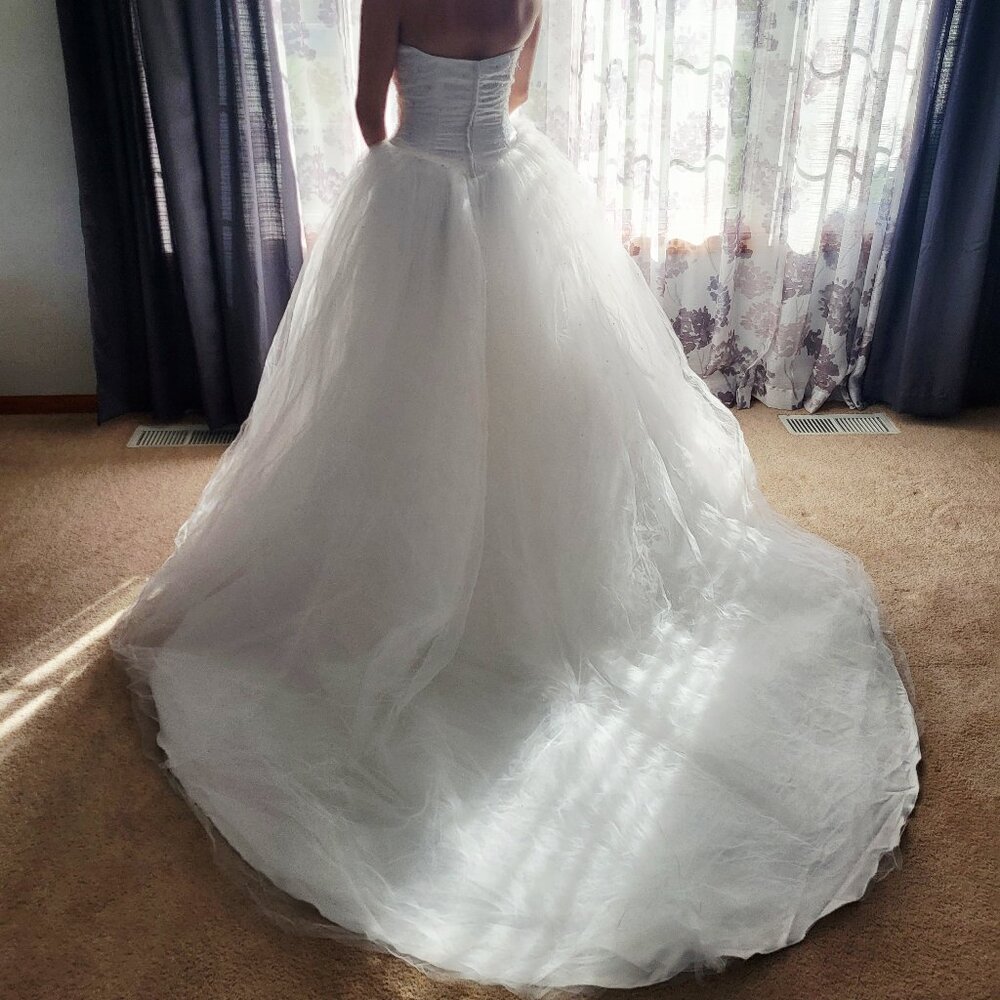 Mori Lee White Tulle Wedding Dress